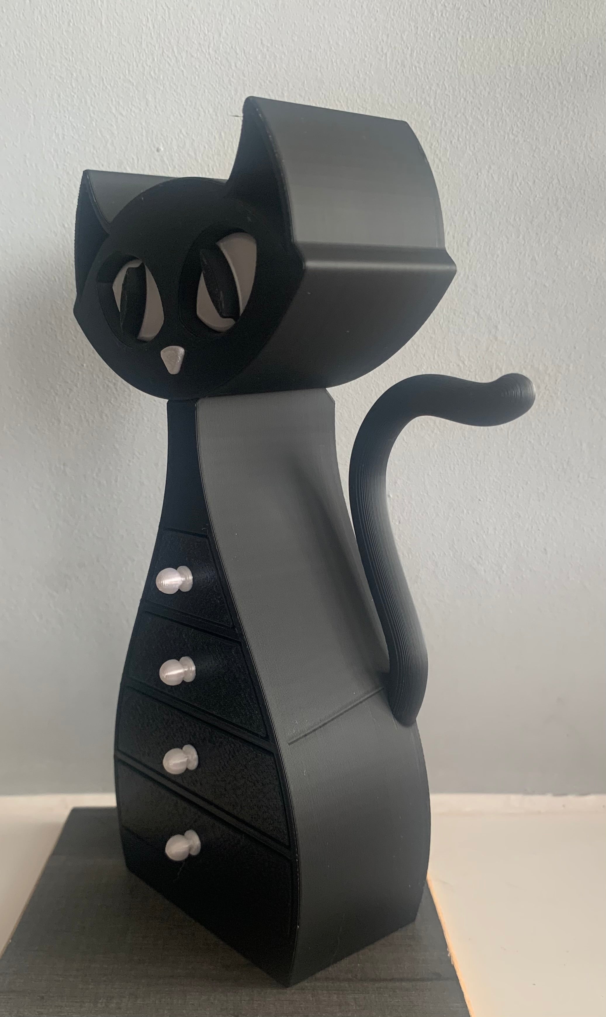 🐾 Black and White Cat Jewellery Box – 3D Printed with Love 🐾