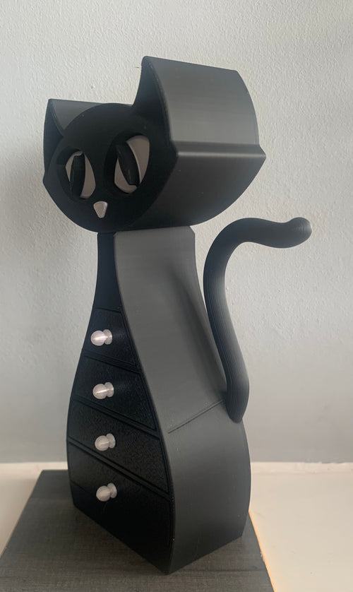 🐾 Black and White Cat Jewellery Box – 3D Printed with Love 🐾