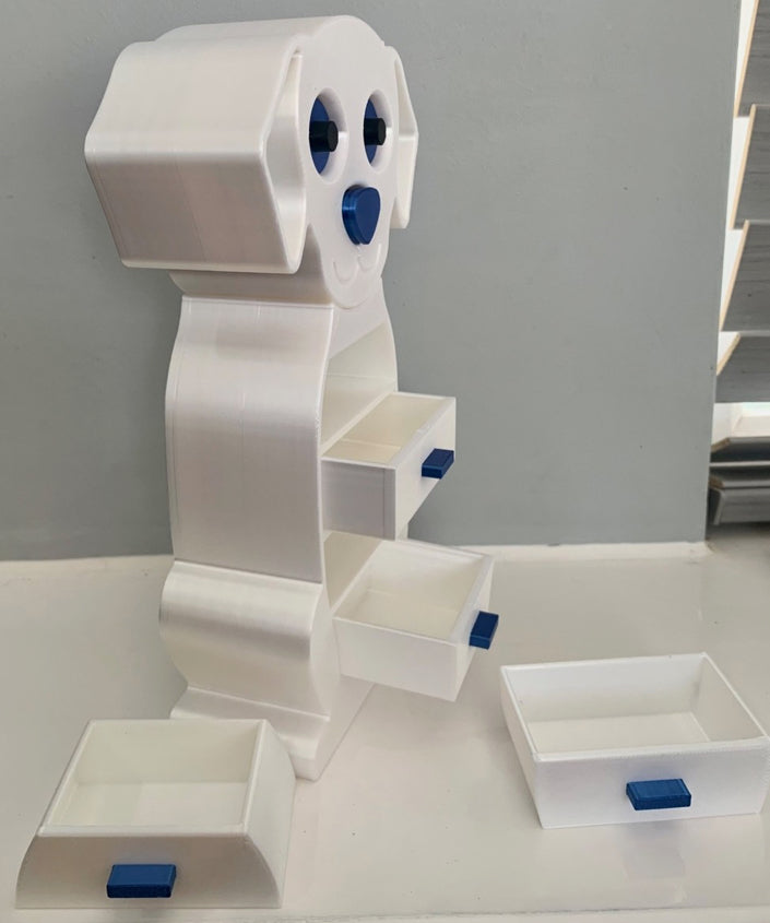 3D Printed white Labrador Jewelry Box with Secret Nose Drawer 🐶