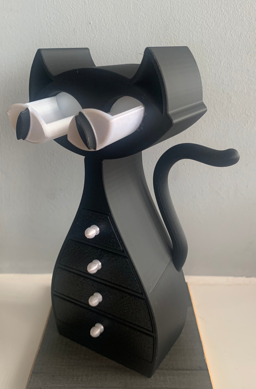 🐾 Black and White Cat Jewellery Box – 3D Printed with Love 🐾