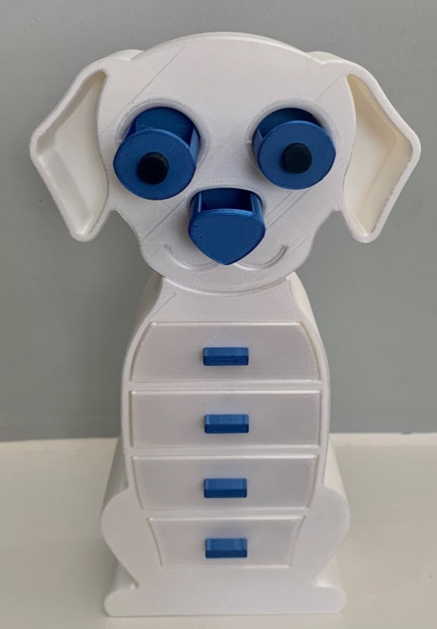 3D Printed white Labrador Jewelry Box with Secret Nose Drawer 🐶