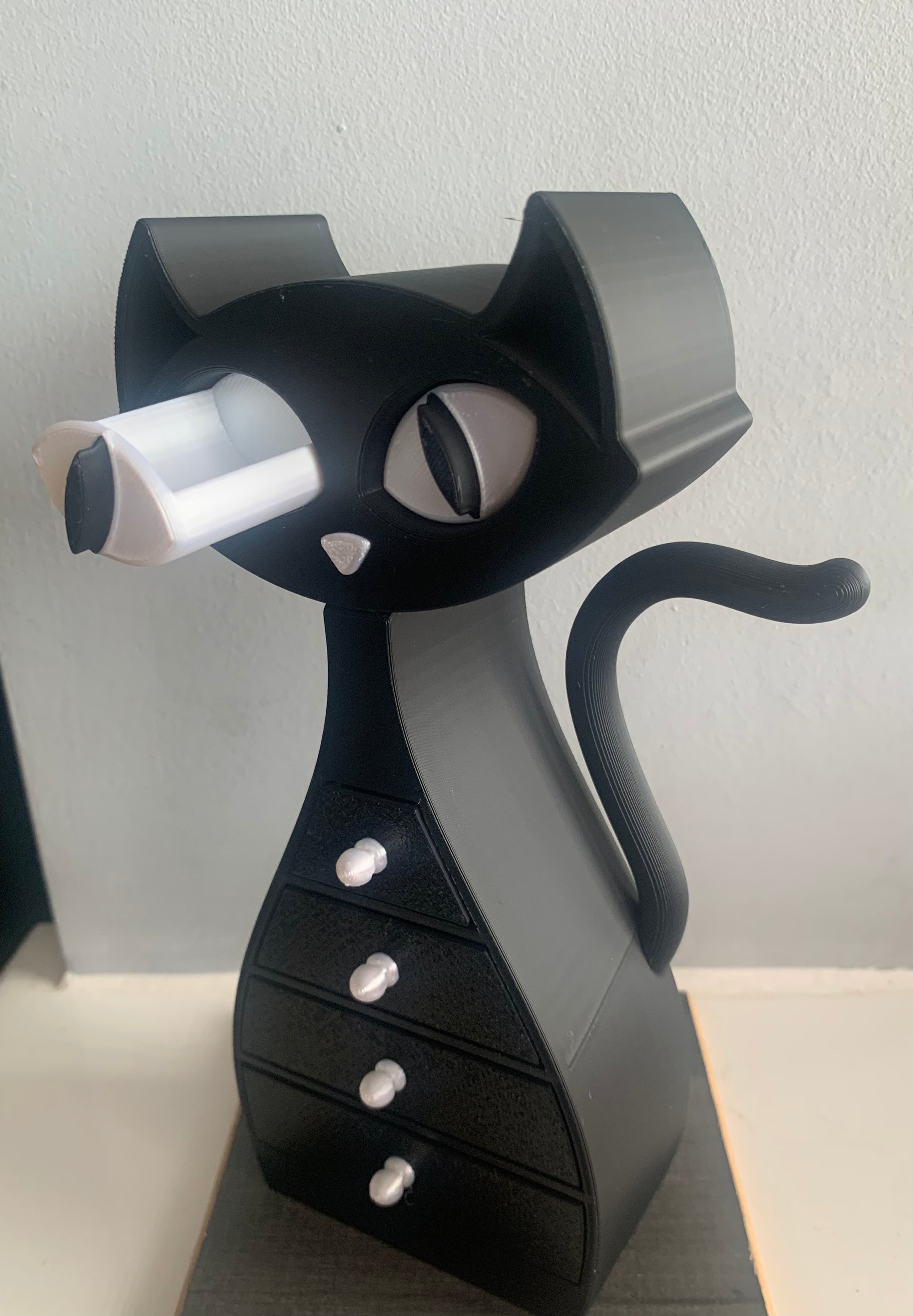 🐾 Black and White Cat Jewellery Box – 3D Printed with Love 🐾