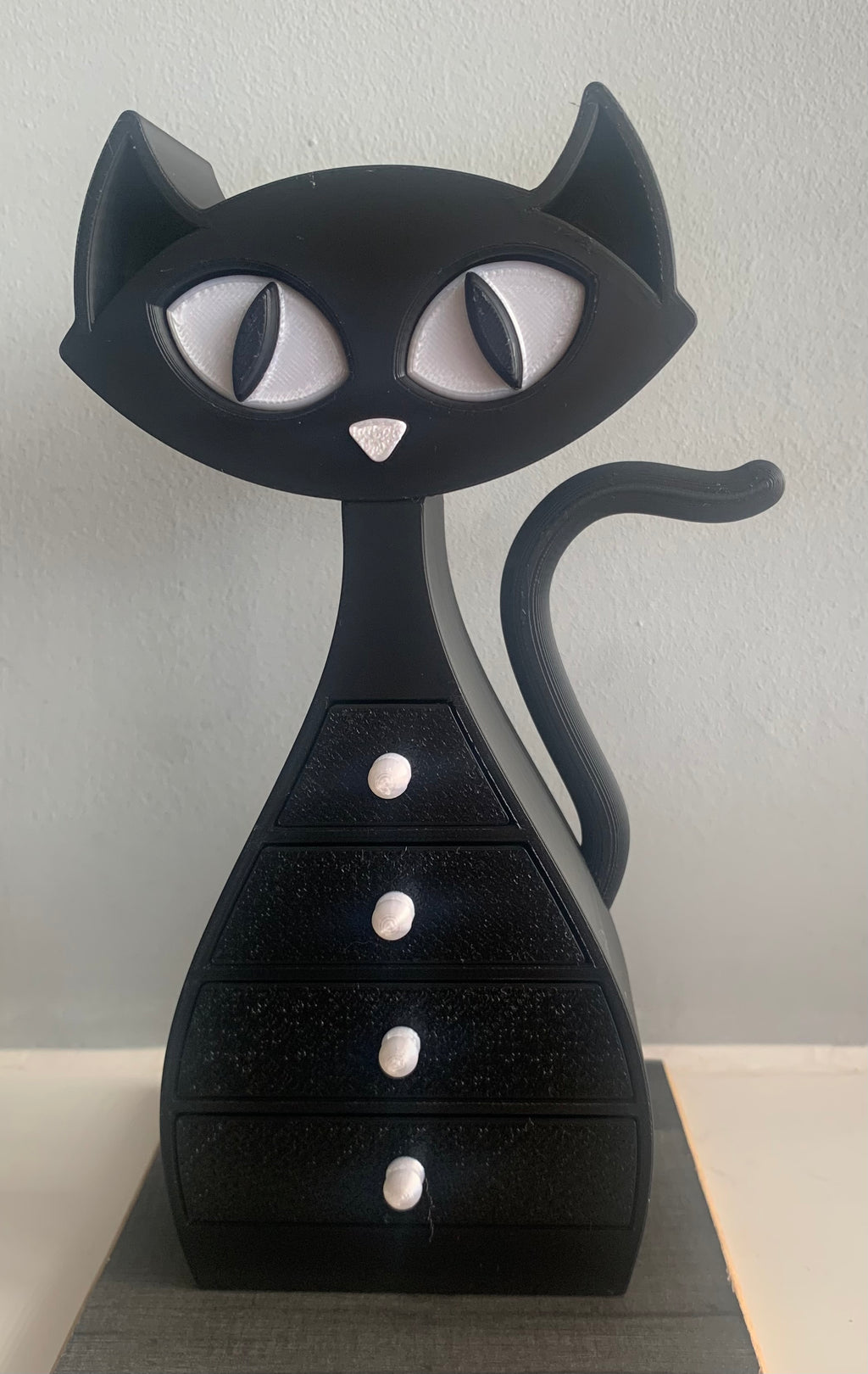 🐾 Black and White Cat Jewellery Box – 3D Printed with Love 🐾