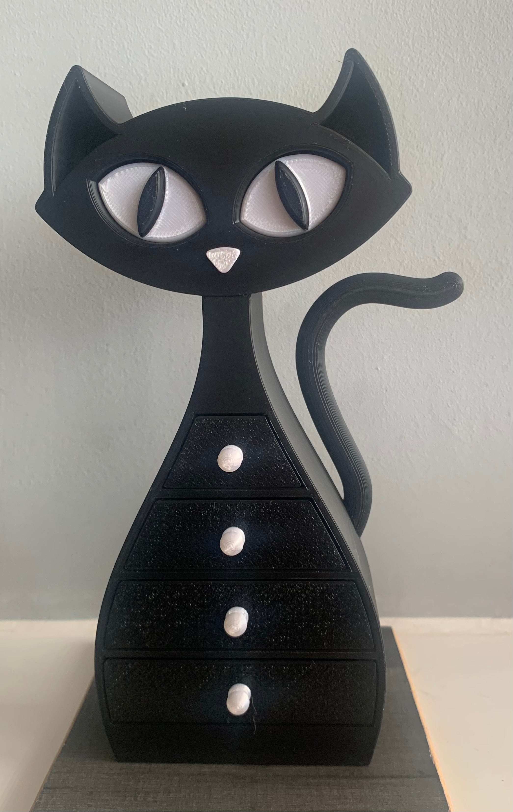 🐾 Black and White Cat Jewellery Box – 3D Printed with Love 🐾