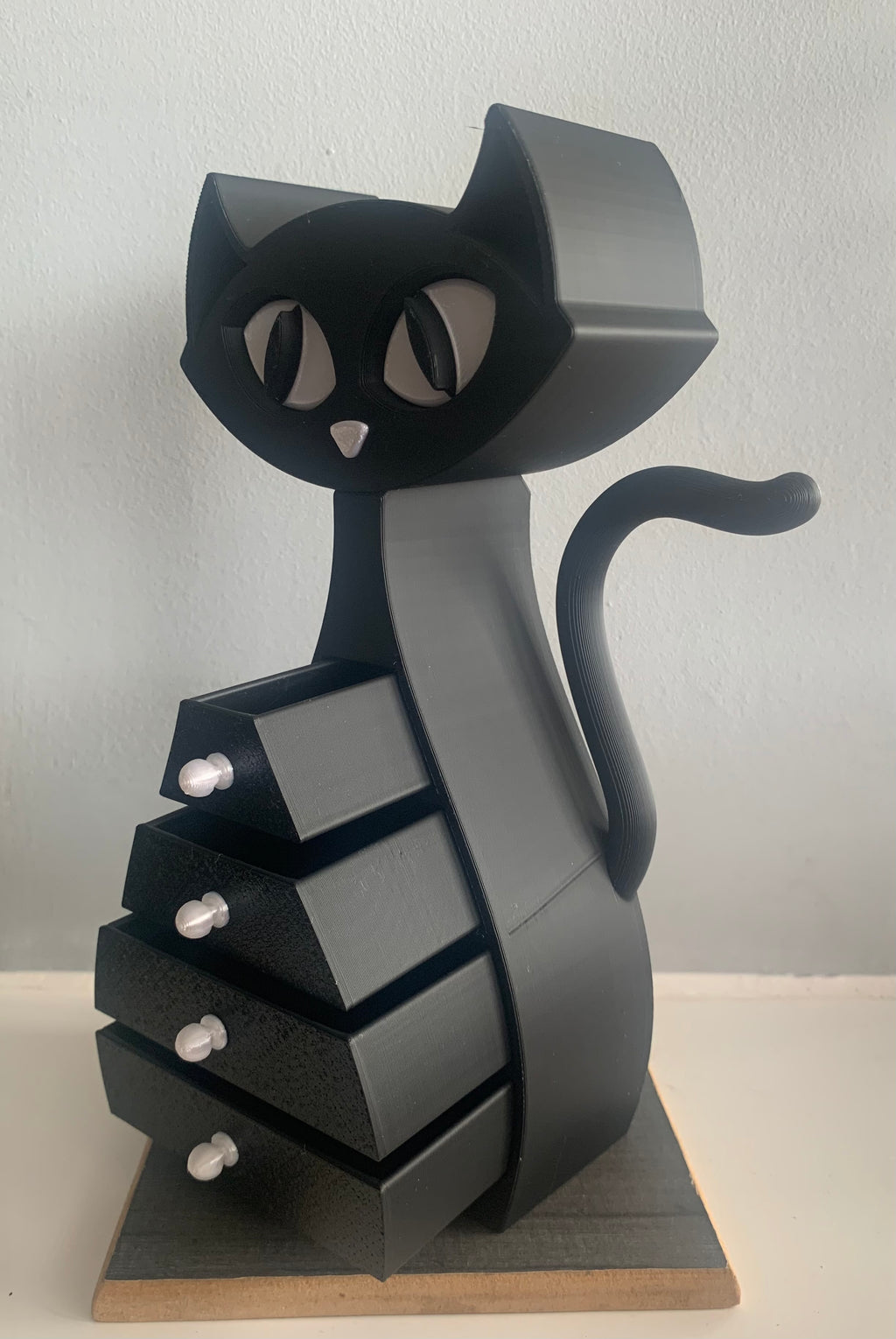 🐾 Black and White Cat Jewellery Box – 3D Printed with Love 🐾