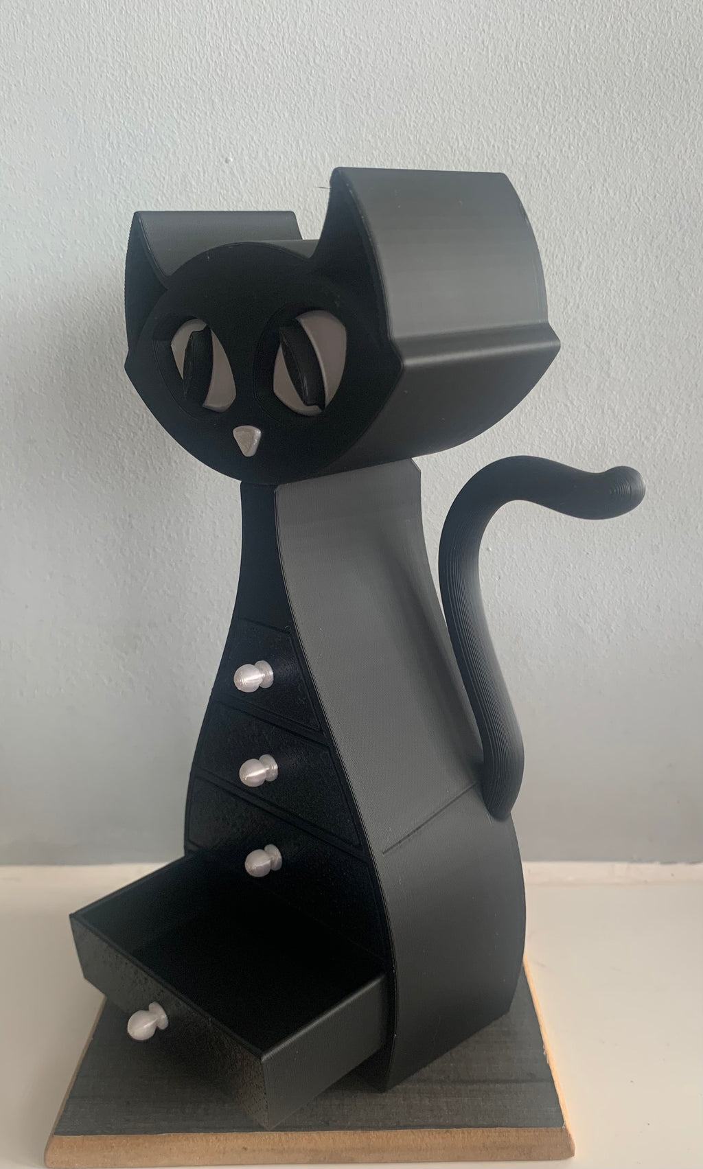 🐾 Black and White Cat Jewellery Box – 3D Printed with Love 🐾
